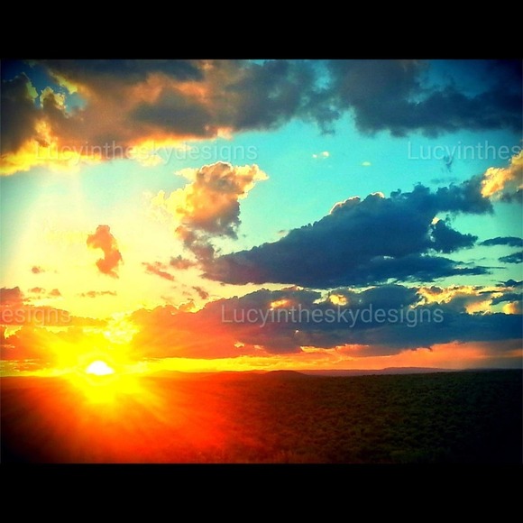 Magical Desert Sunset Taos New Mexico Nature Surreal Landscape Art Print - Picture 2 of 5